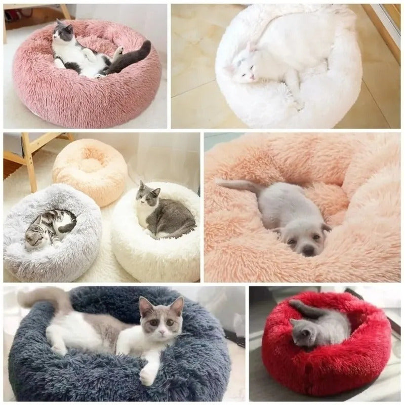 Cama Antiestrés Peluda Para Perros Y Gatos 70cm L Originales
