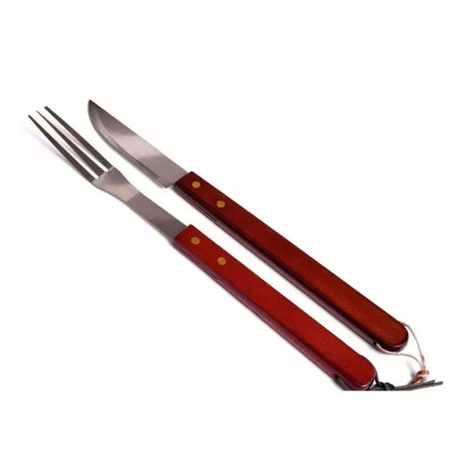 Set Parrillero Para Asado Cuchillo Tenedor Acero Inoxidable