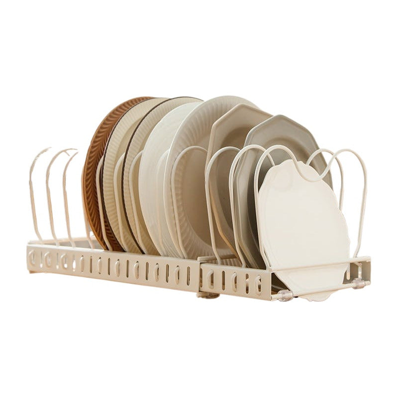 Organizador De Tapas Ollas Sartén Expansible Cocina Norplat Blanco Calido