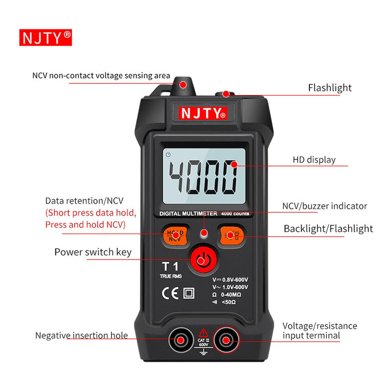 Tester Multimetro Digital Amperaje Voltaje Ohms 600v Norplat