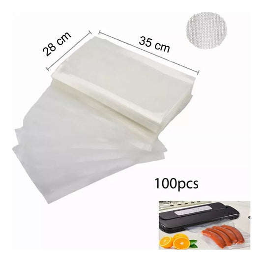 100 Bolsas Sellado Vacío Gofrada 28x35cm Para Sous Vide