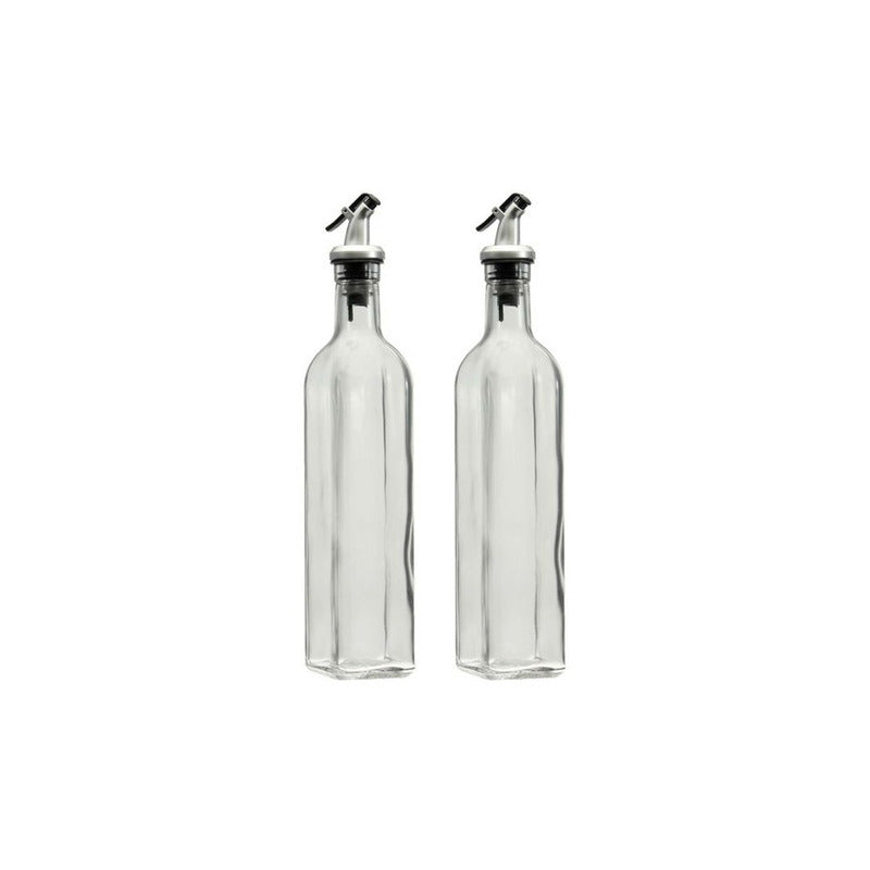 2 Botellas Vidrio 500ml Dispensador Aceitero Vinagre Norplat