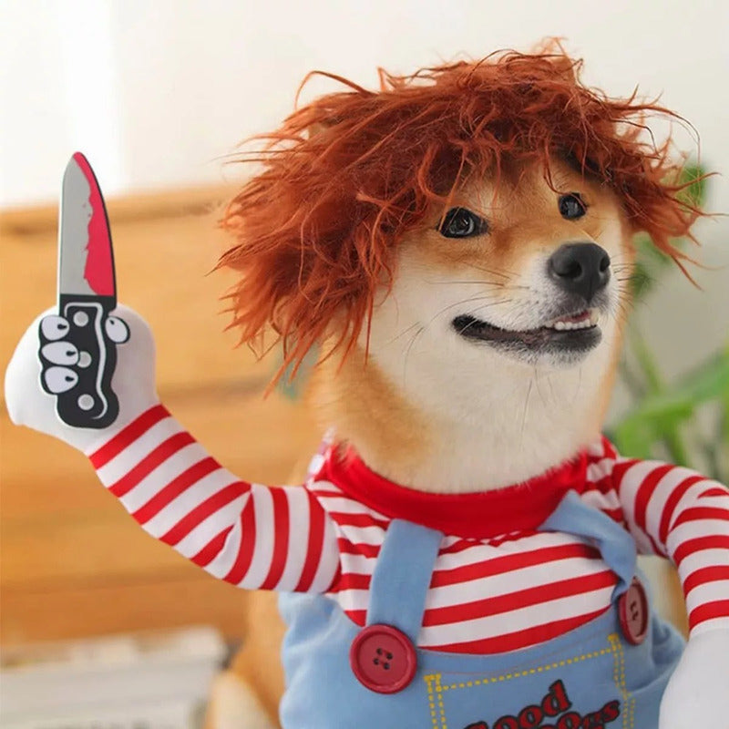 Disfraz Perro Norplat Halloween Daga Pirata / Muñeco Malvado