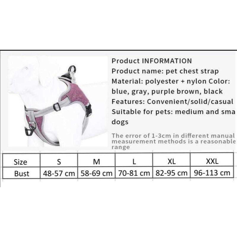 Arnés Para Perro Anti Tirones Acolchados Talle S-xxl Norplat