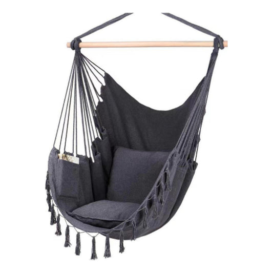 Silla Colgante Columpio Hamaca Con Almohadones - Norplat Gris Oscuro
