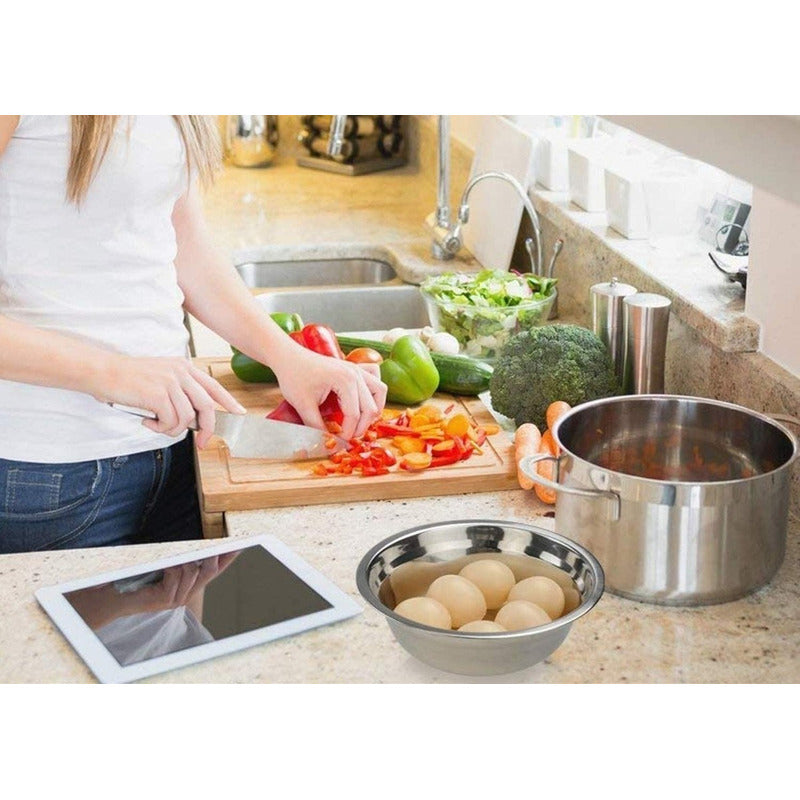 Bowl Acero Inoxidable 22cm Reposteria Cocina 2500ml Norplat