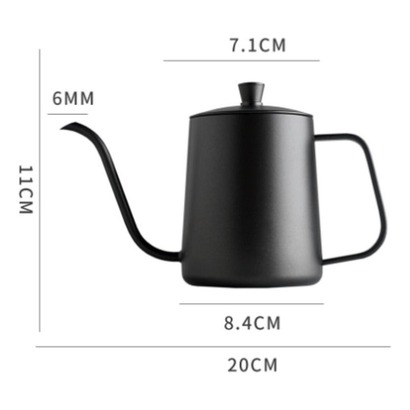 Tetera Cuello Cisne Negra 350 Ml Café Te De Acero Inoxidable
