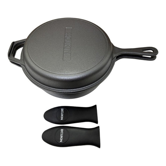 Dutch Oven Ø26cm 2 Sartenes Hierro Fundido + 2 Grip - Cukin