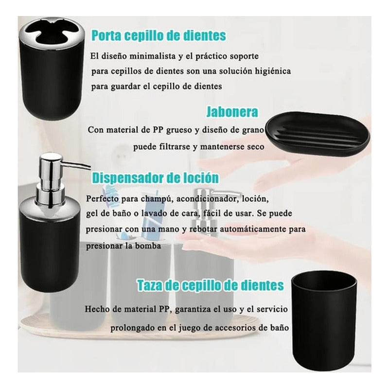 Set De Accesorios Para Baño - 6 Piezas - Norplat
