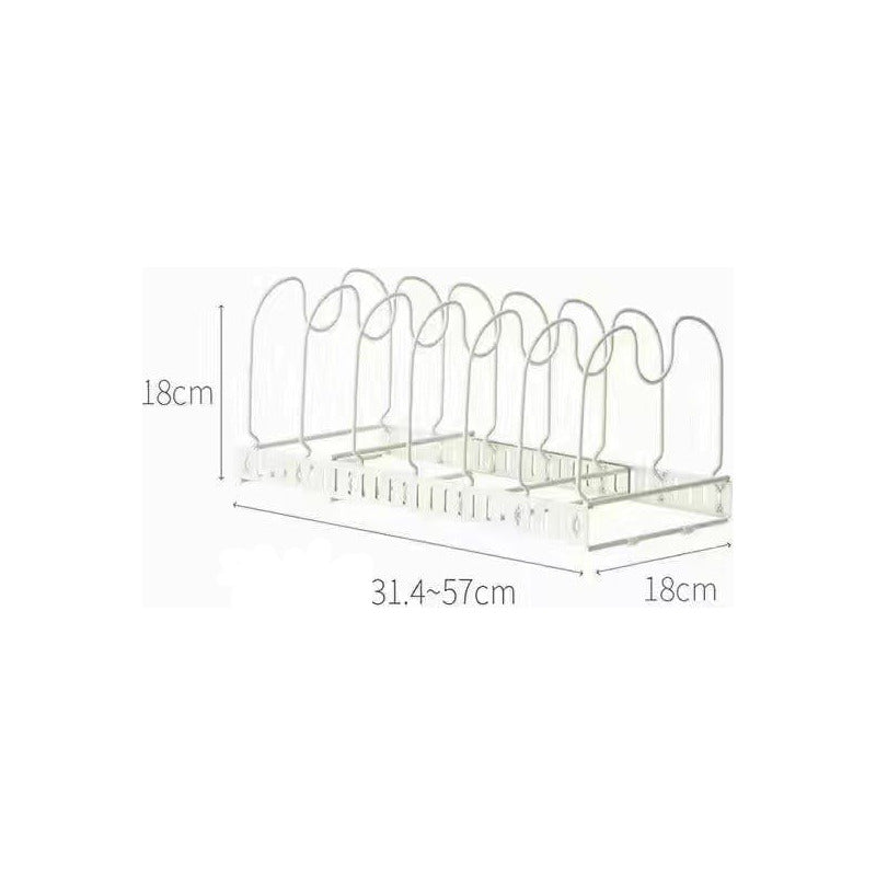 Organizador De Tapas Ollas Sartén Expansible Cocina Norplat Blanco Calido