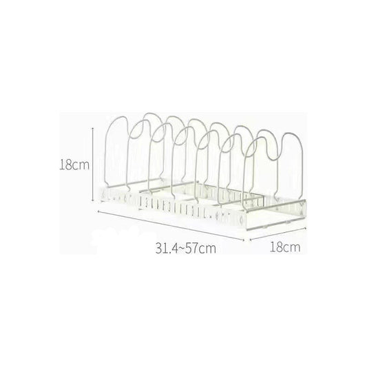 Organizador De Tapas Ollas Sartén Expansible Cocina Norplat Blanco Calido