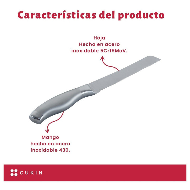 Cuchillo Aserrado Para Pan 20 Cm - Cukin