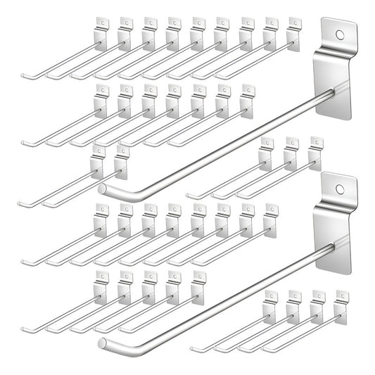Pack 50 Ganchos Exhibidor 20cm 6mm Panel Ranurado - Norplat