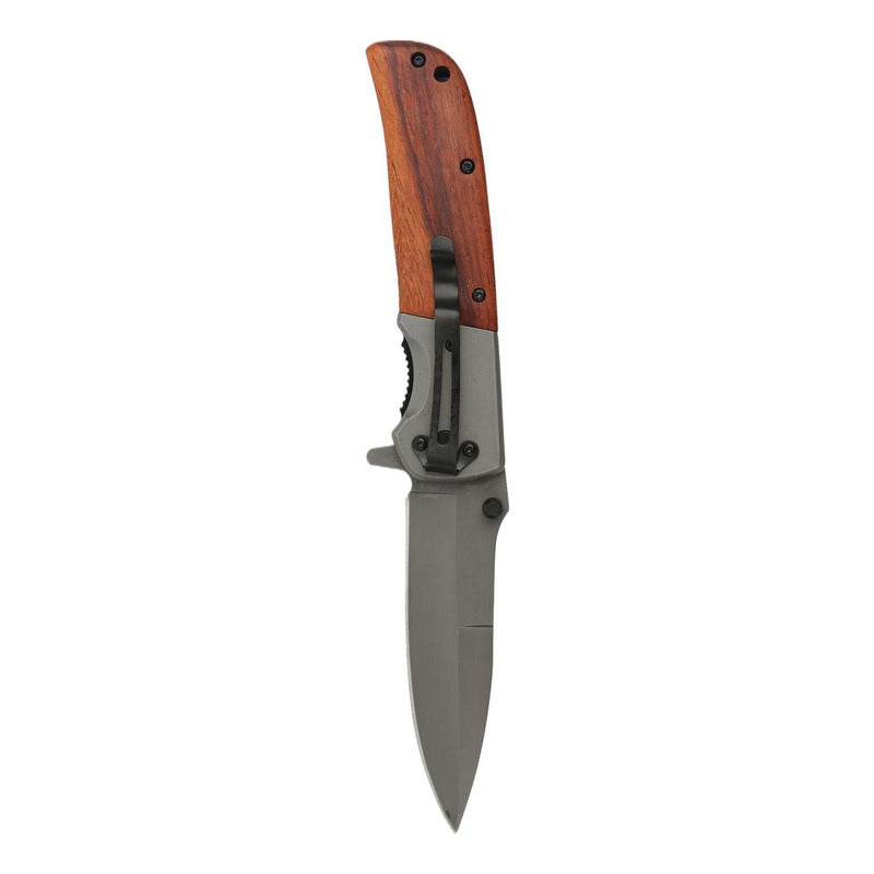 Cuchillo Automatico Norplat Navaja Retractil Mango Madera