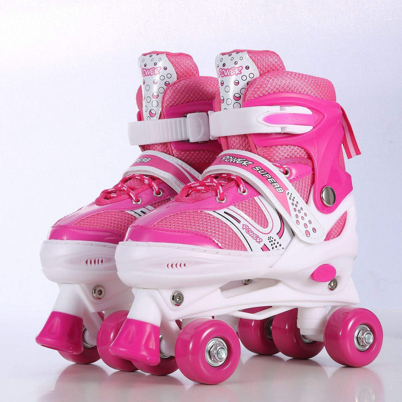 Patines 4 Rueda Ajustable Niños/niñas + Proteccion - Rebelde