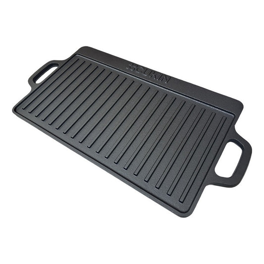 Plancha Churrasquera De Hierro Fundido 2 En 1 - 45x22x1.5cm
