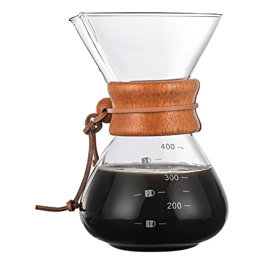 Cafetera Chemex Madera Con Filtro De Acero Inoxidable 400 Ml