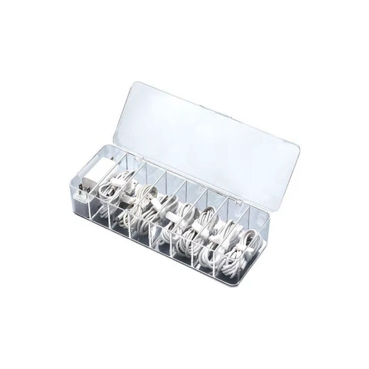 Caja Almacenamiento Organizadora Plastica Cable Tapa Norplat Blanco