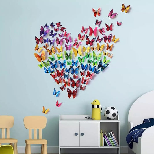 96pcs Mariposas Decorativas Pegatina 3d Calcomanía Etiqueta