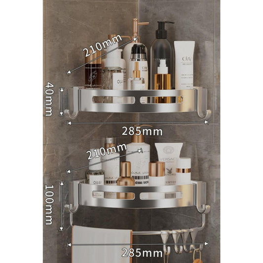 Repisas Esquineras Organizador Baño 2 Pisos Aluminio Norplat