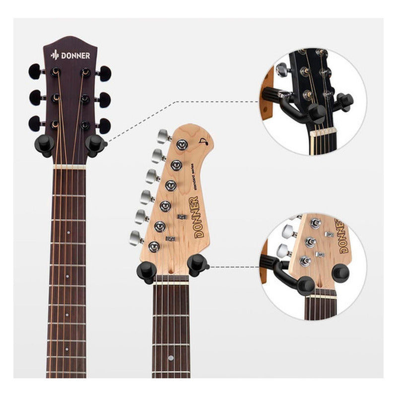 Soporte Guitarra De Pared En Madera Colgador Bajo - Norplat