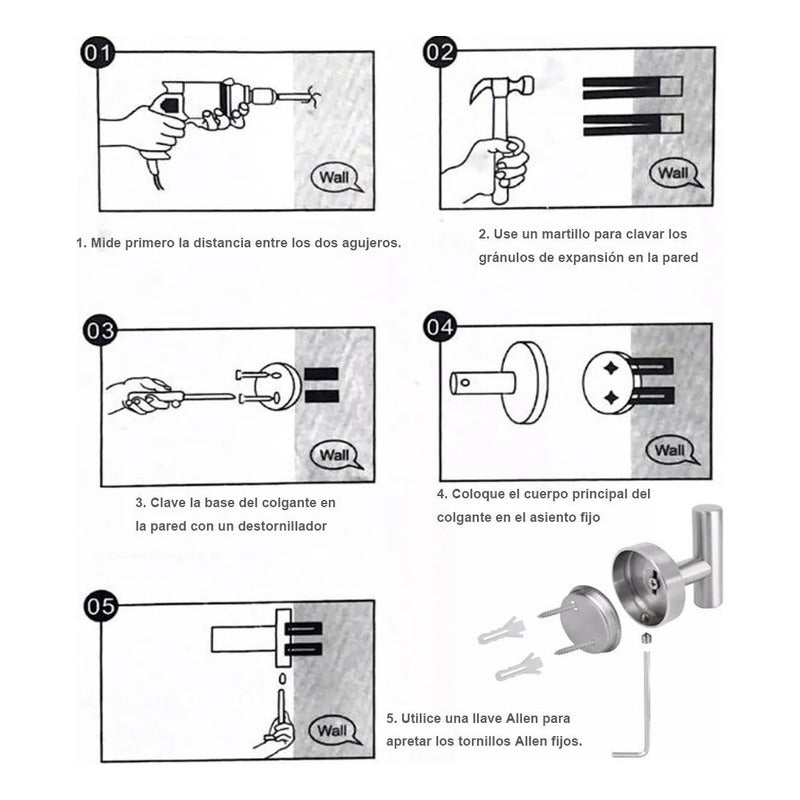 Set Baño Toalleros Porta Confort Acero Inoxidable - Norplat
