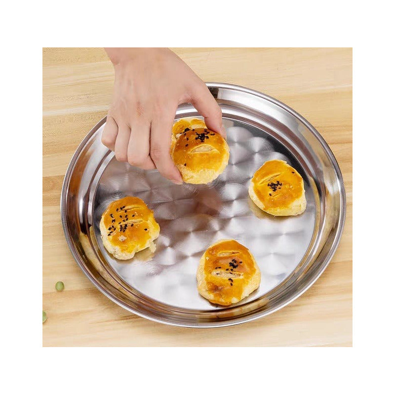 Bandeja Metalica Redonda 40cm Acero Inoxidable - Norplat