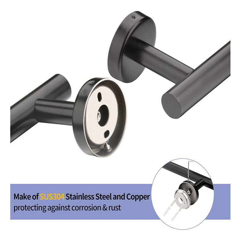 Set Baño Toalleros Porta Confort Acero Inoxidable - Norplat