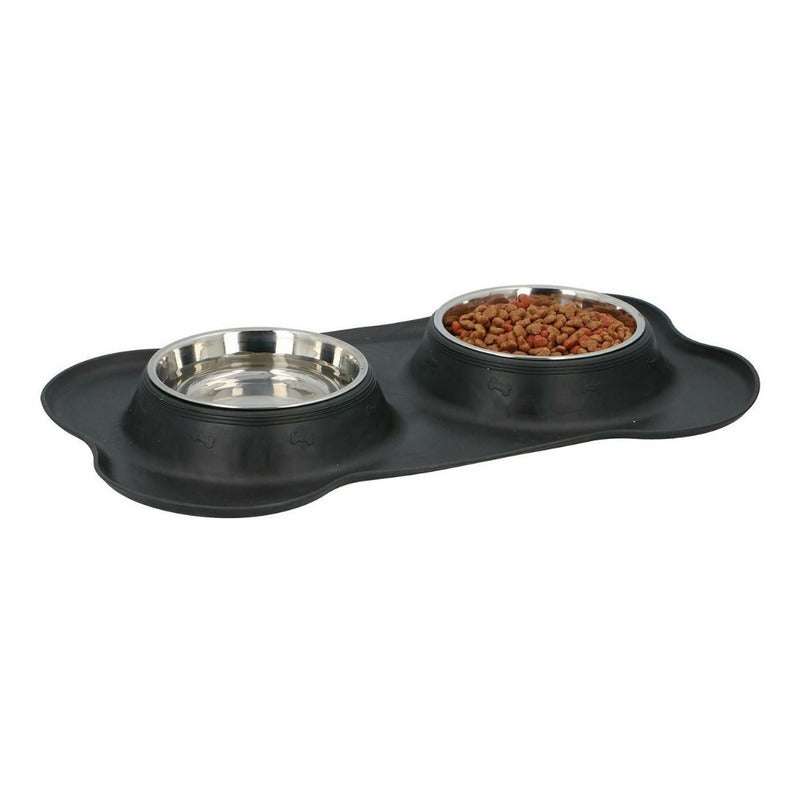 Plato Doble Silicona Platos Para Perro Bebedero Comedero Wuf