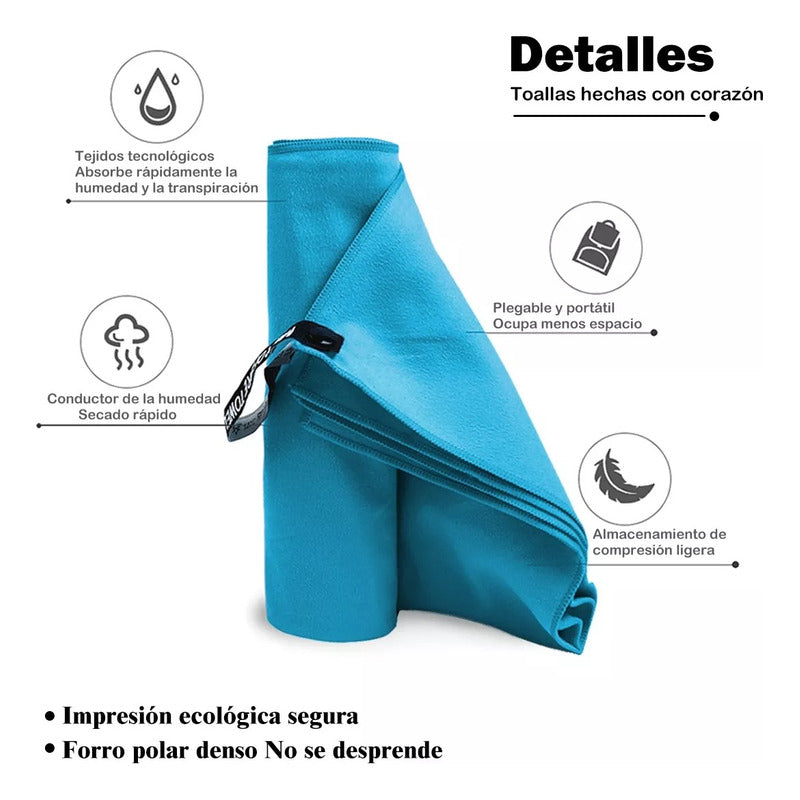 Toalla De Deporte Microfibra Set X3 Secado Rapido - Norplat