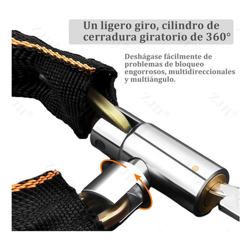 Candado Bicicleta Con Cadena Acero Cobertor Textil Norplat