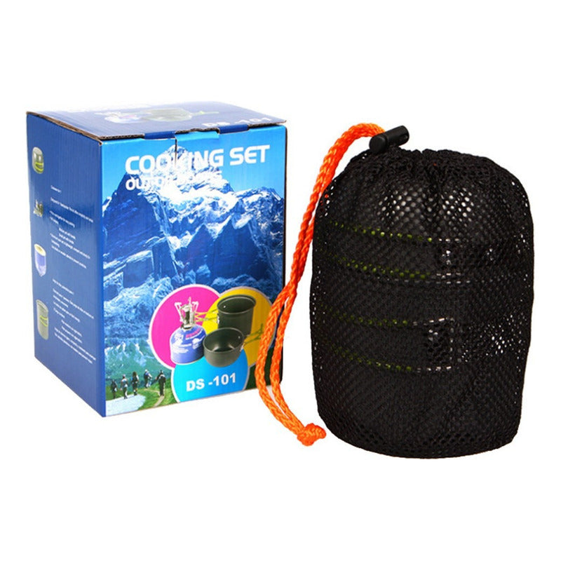 Set Ollas Camping 6 Piezas Con Cubiertos Y Estuche - Cukin