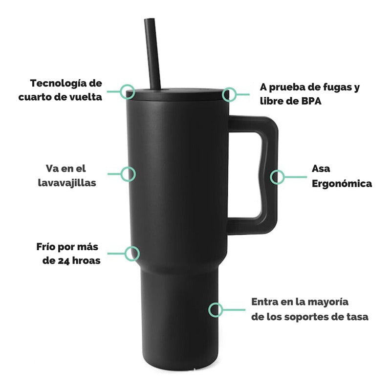 Norplat Tumbler 1180ml Vaso Térmico 40oz 1180ml Con Bombilla