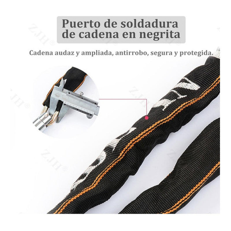 Candado Bicicleta Con Cadena Acero Cobertor Textil Norplat