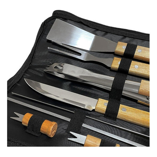 Set Parrillero 10 Herramientas Con Bolso Kit Asado - Norplat
