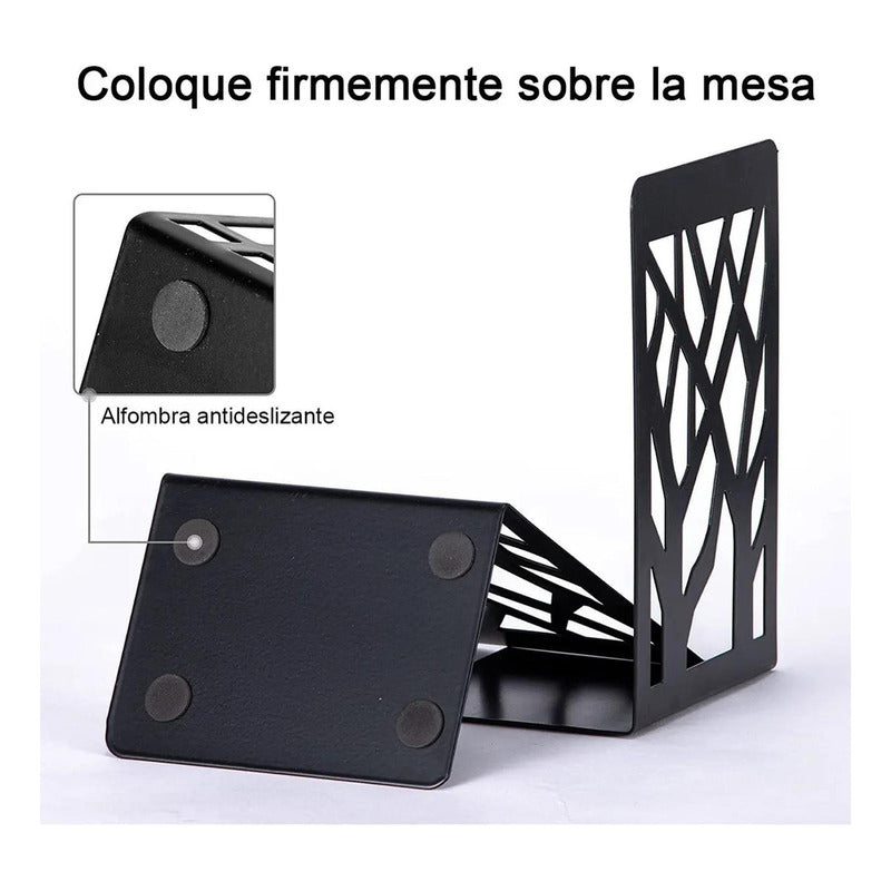 Soporte Sujetalibros 2 Pares De Soportes Para Libros Norplat Negro