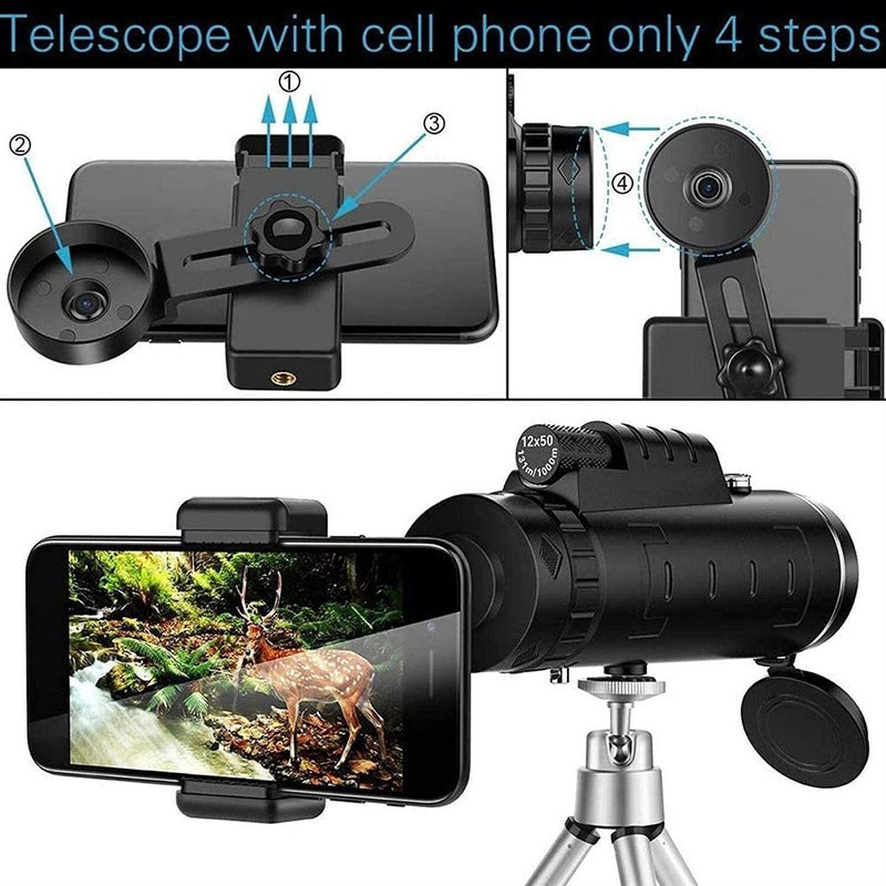 Telescopio Monocular Hd 40x60 Tripode Y Adaptador - Norplat