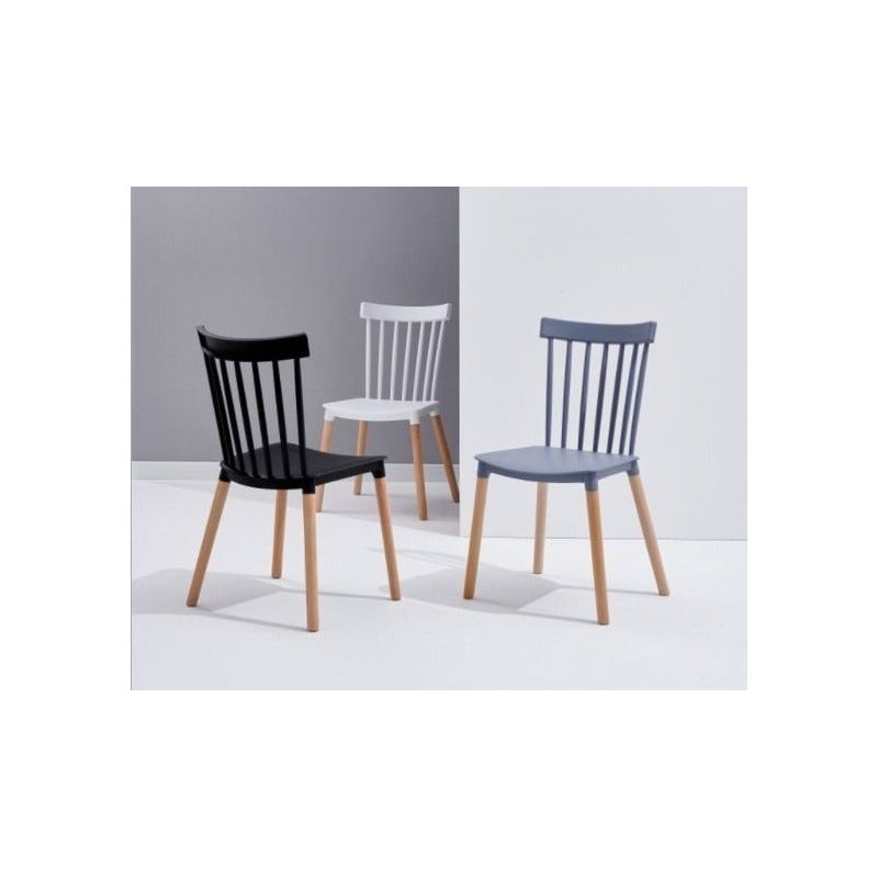 Silla Windsor Pack 4 Estilo Retro Estructura De La Silla Blanco
