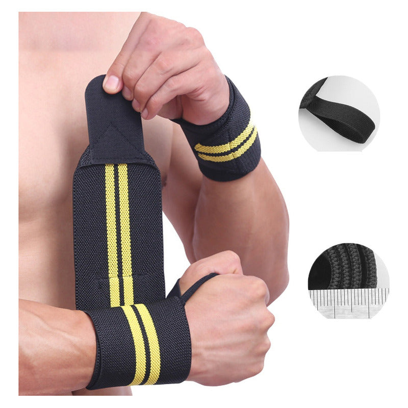 Par Muñequeras Crossfit Fitness Gym Elasticada Norplat
