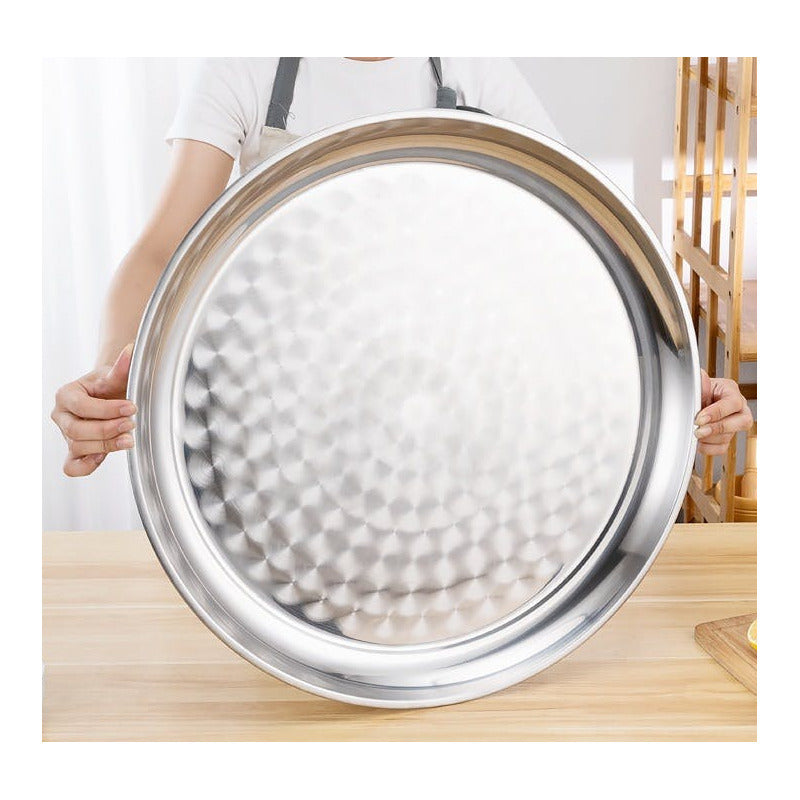 Bandeja Metalica Redonda 40cm Acero Inoxidable - Norplat
