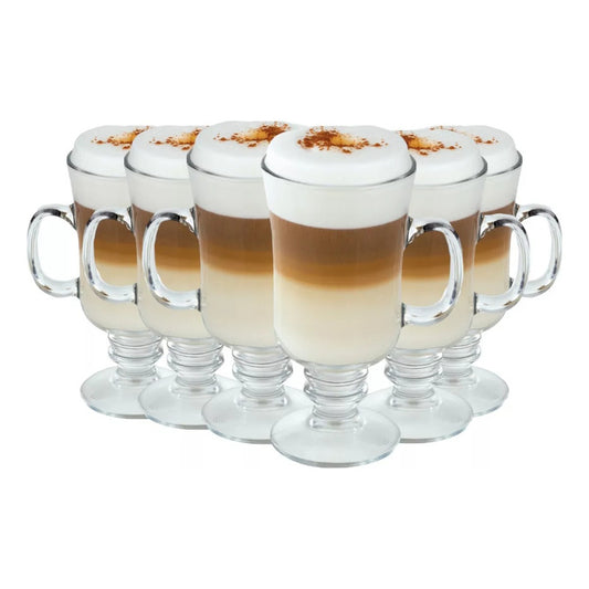 Set 6 Tazas Para Capuchino Café Té Vidrio 250ml Cappuccino