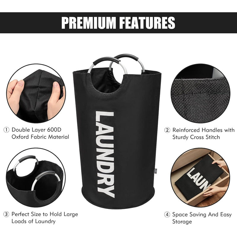 Bolsa Cesto Plegable Para Ropa Sucia Negro