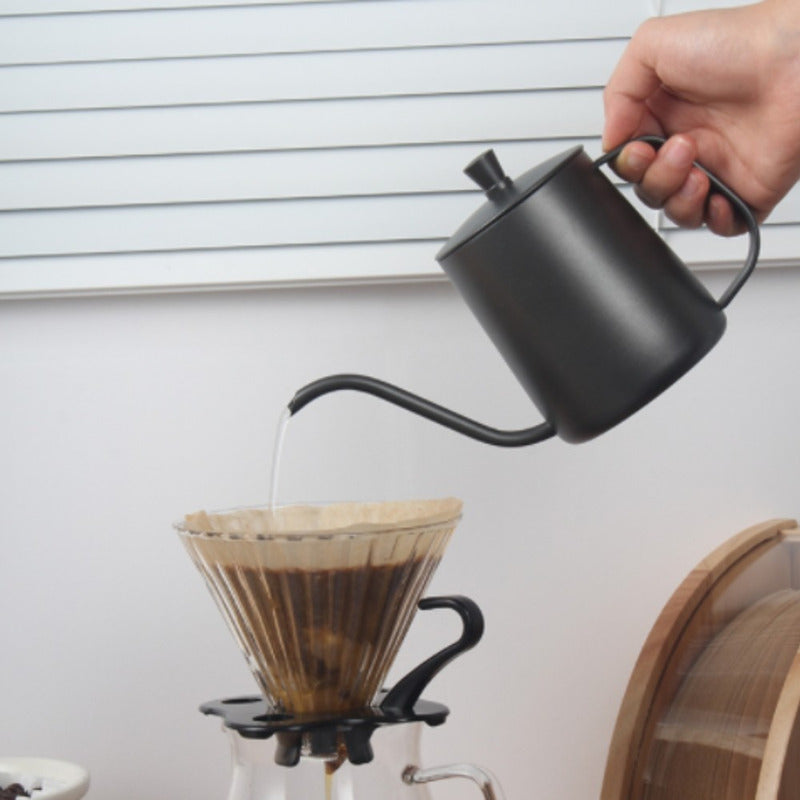 Tetera Cuello Cisne Negra 350 Ml Café Te De Acero Inoxidable