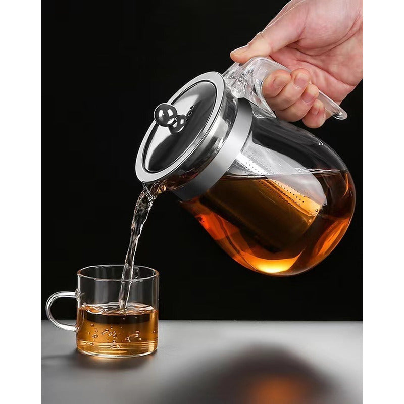 Set Tetera Té Acero Vintage Vidrio 500 Ml Premium - Cukin