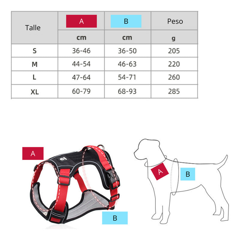Arnés Anti Tirones Ajustable Reflectante Perro S-xl Norplat