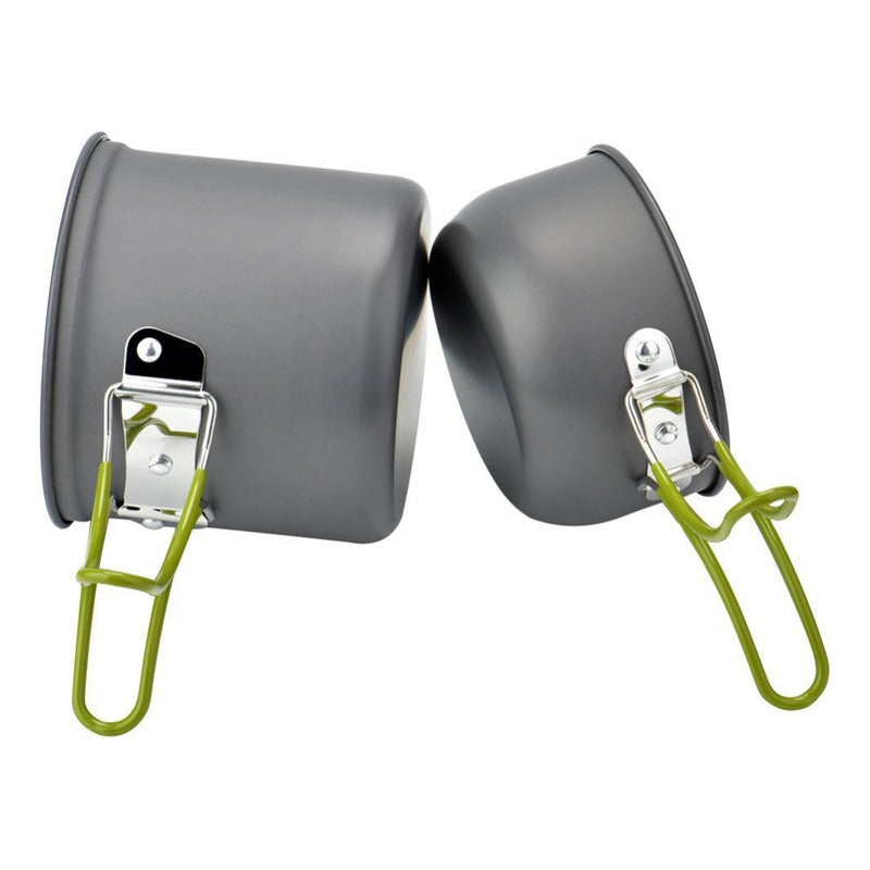 Set Ollas Camping 6 Piezas Con Cubiertos Y Estuche - Cukin