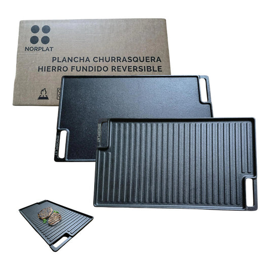 Plancha Churrasquera Hierro Fundido Reversible - Norplat