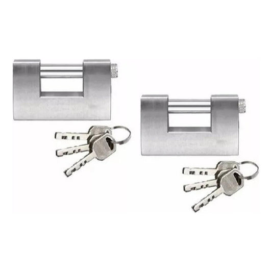 Set 2 Candados 70mm Anti Robo Anti Napoleón 3 Llaves Norplat