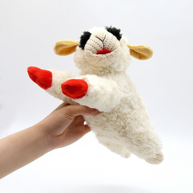 Peluche Oveja Con Texturas Y Sonido Para Mascotas Y Niños