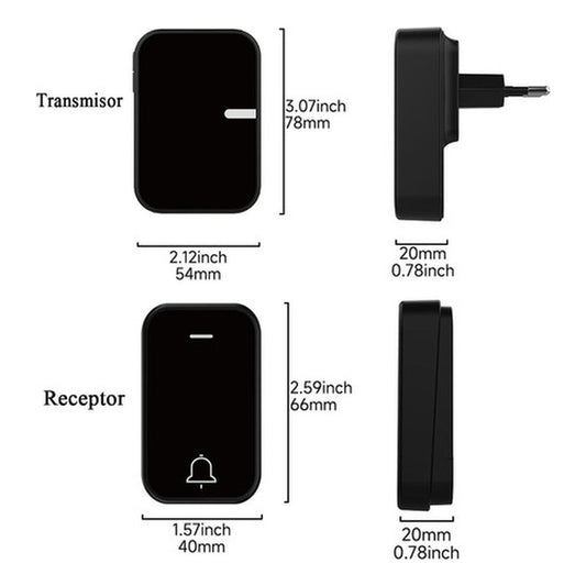 Timbre Inalambrico Exterior Portatil Autoalimentado Norplat
